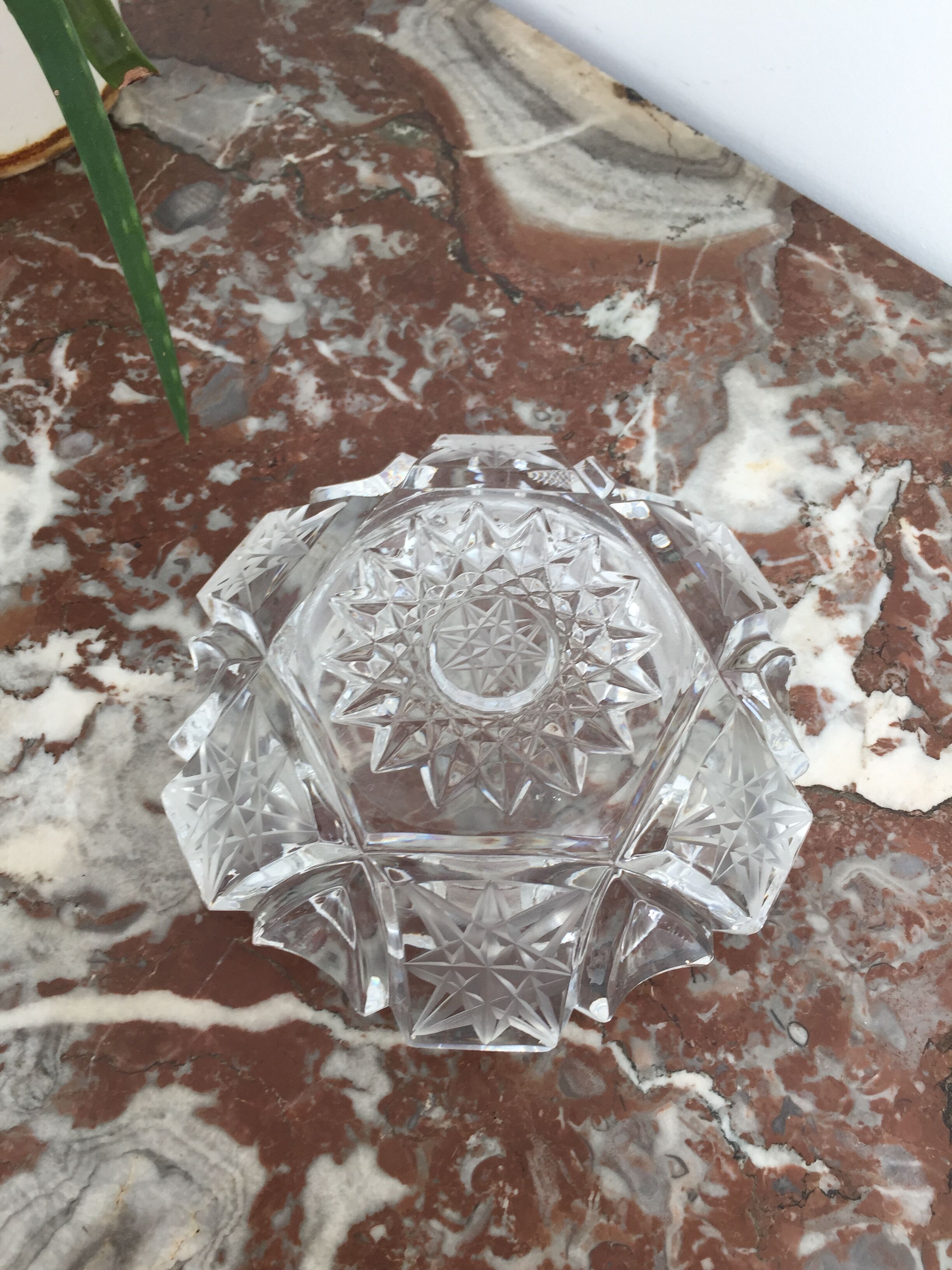 Cendrier vintage verre ciselé