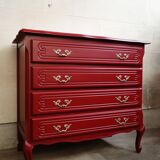 Customized vintage Basque red chest of drawers