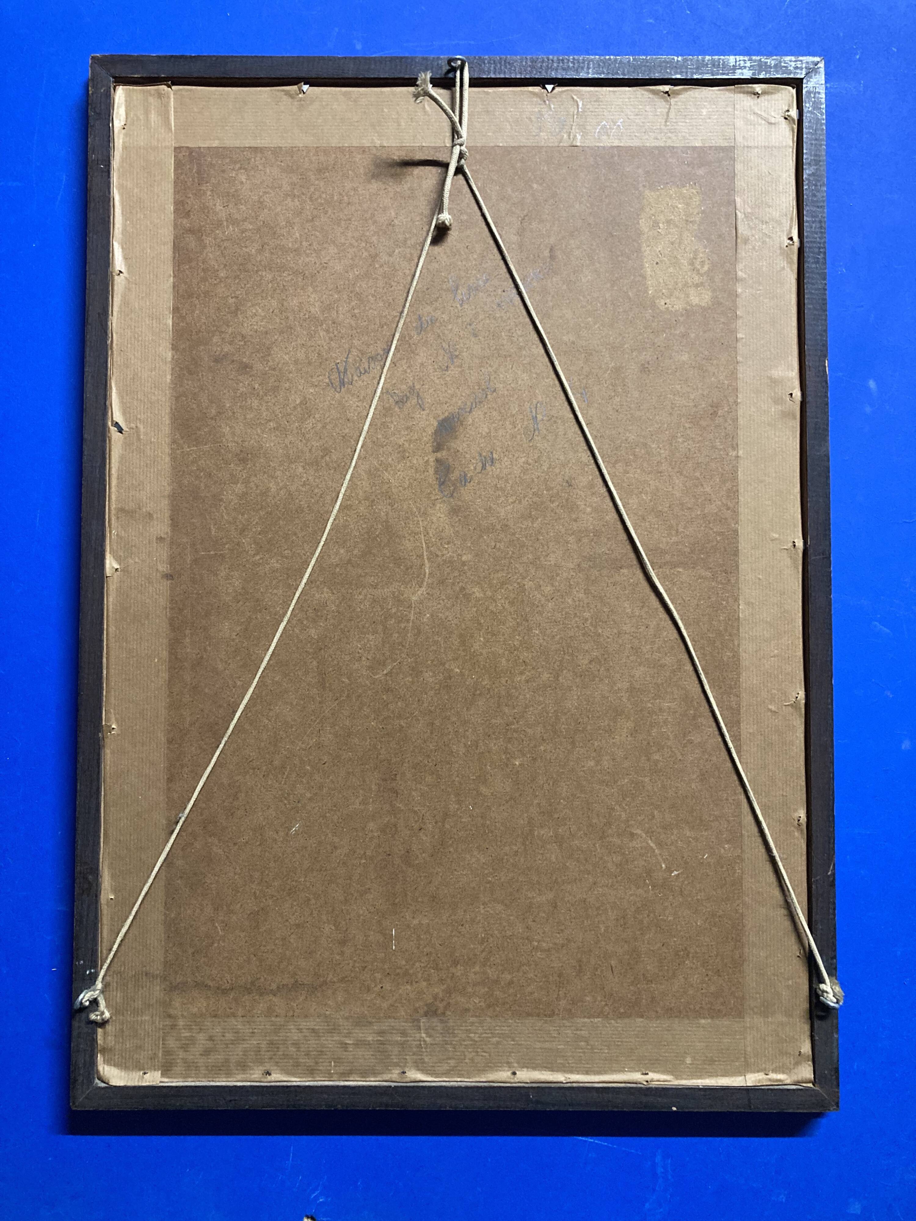 Old illustration of the Cathedral of Rodez, framed.