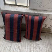 Pair of vintage XXL Kilim cushions