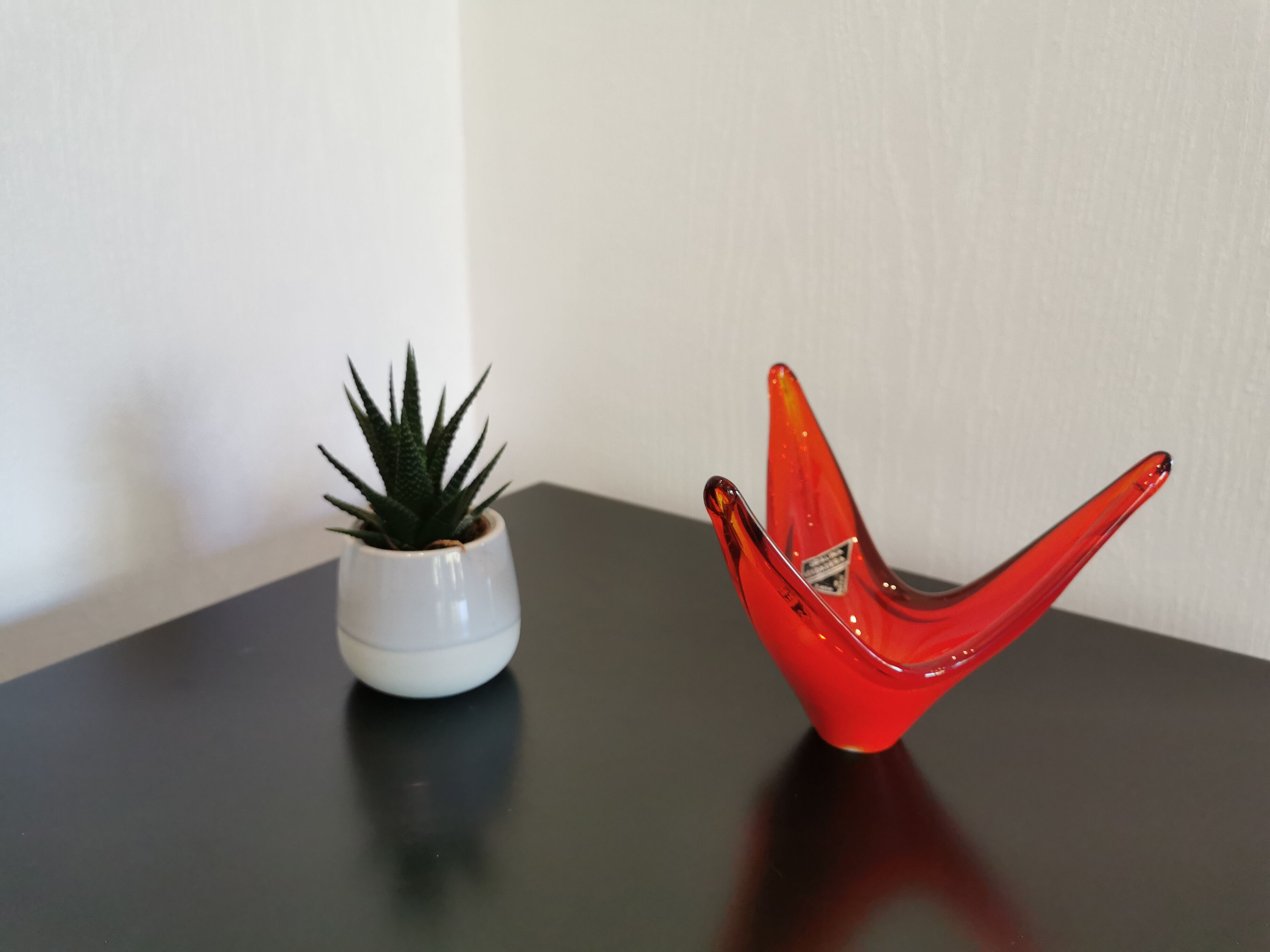 Spanish opaline red glass cup