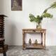 Duo of embossed brass vases