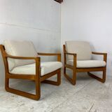 Fauteuils danois du milieu du siècle en teck de cfc silkeborg, années 1960, ensemble de 2
