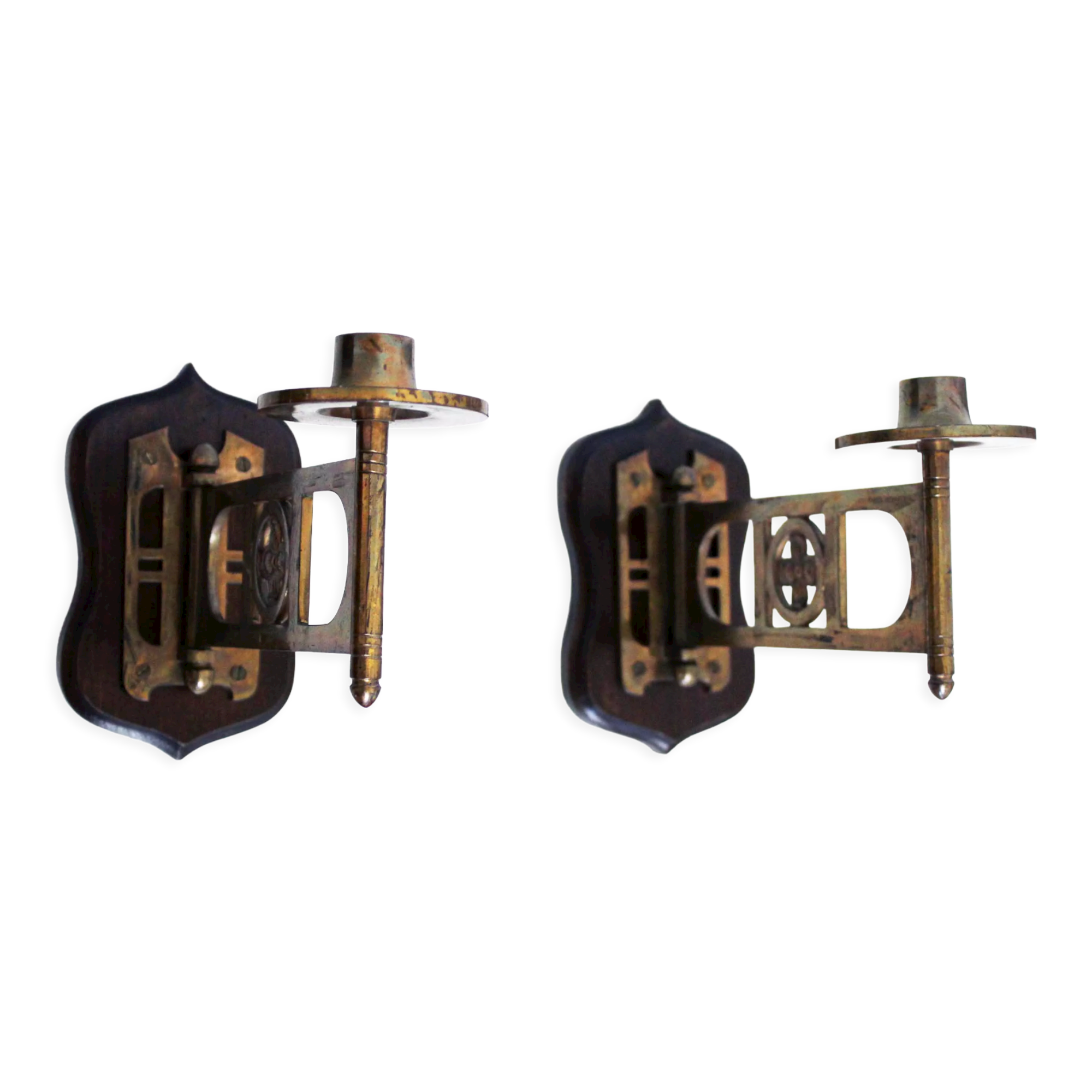 Pair of wall candle holders