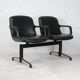 Bench imitation leather and steel, Italy, circa 1970