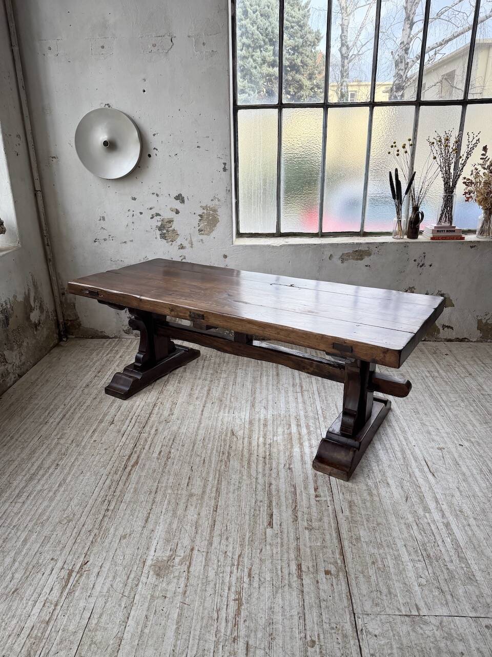 Table de monastère XXL en chêne, 19ème s.