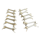 12 animal knife holders in tin