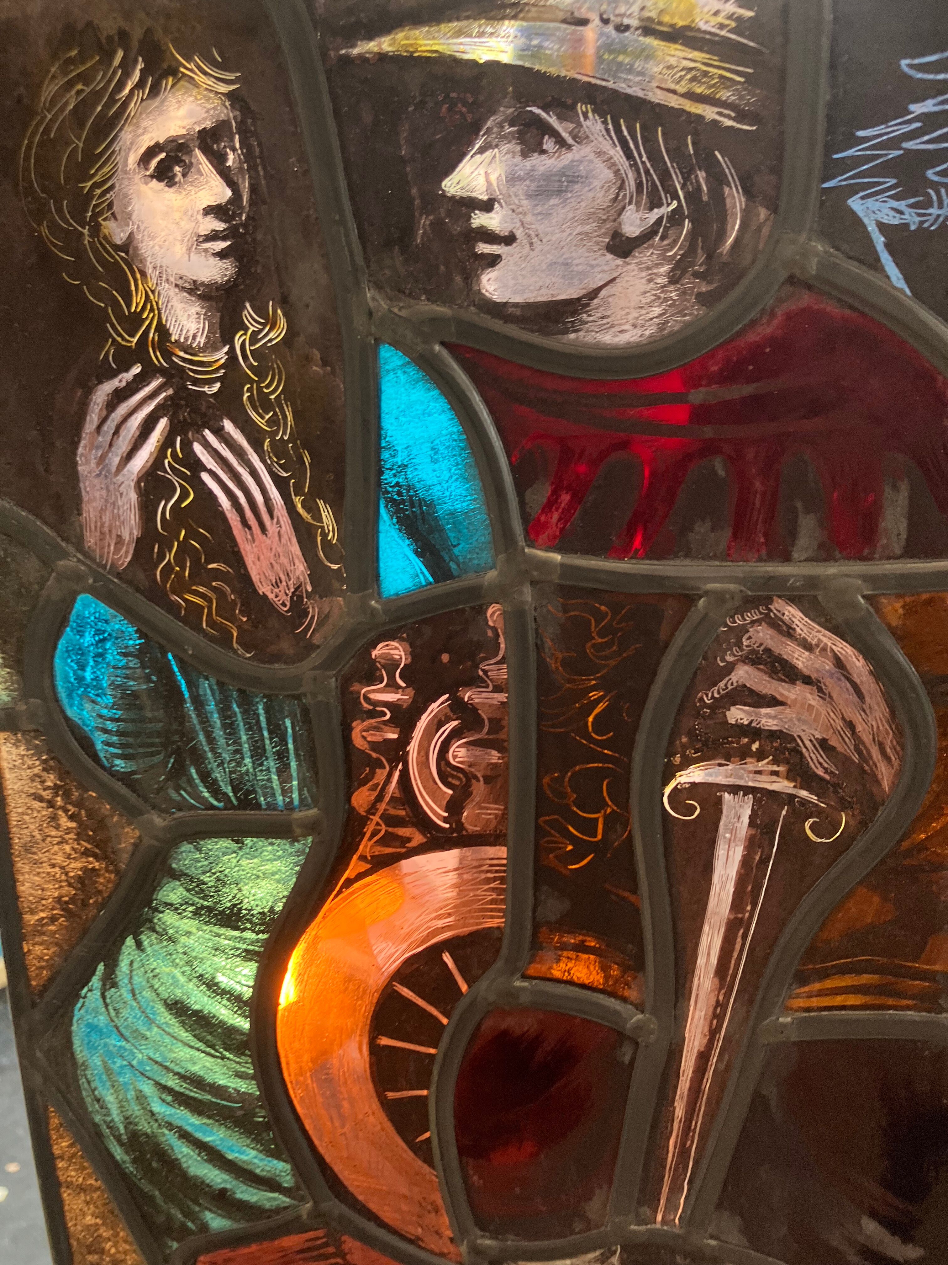 Stained hanging glass polychrome