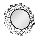 Large vintage black metal mirror Chaty Vallauris