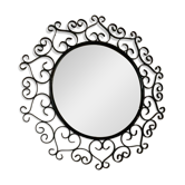 Grand miroir vintage en métal noir Chaty Vallauris