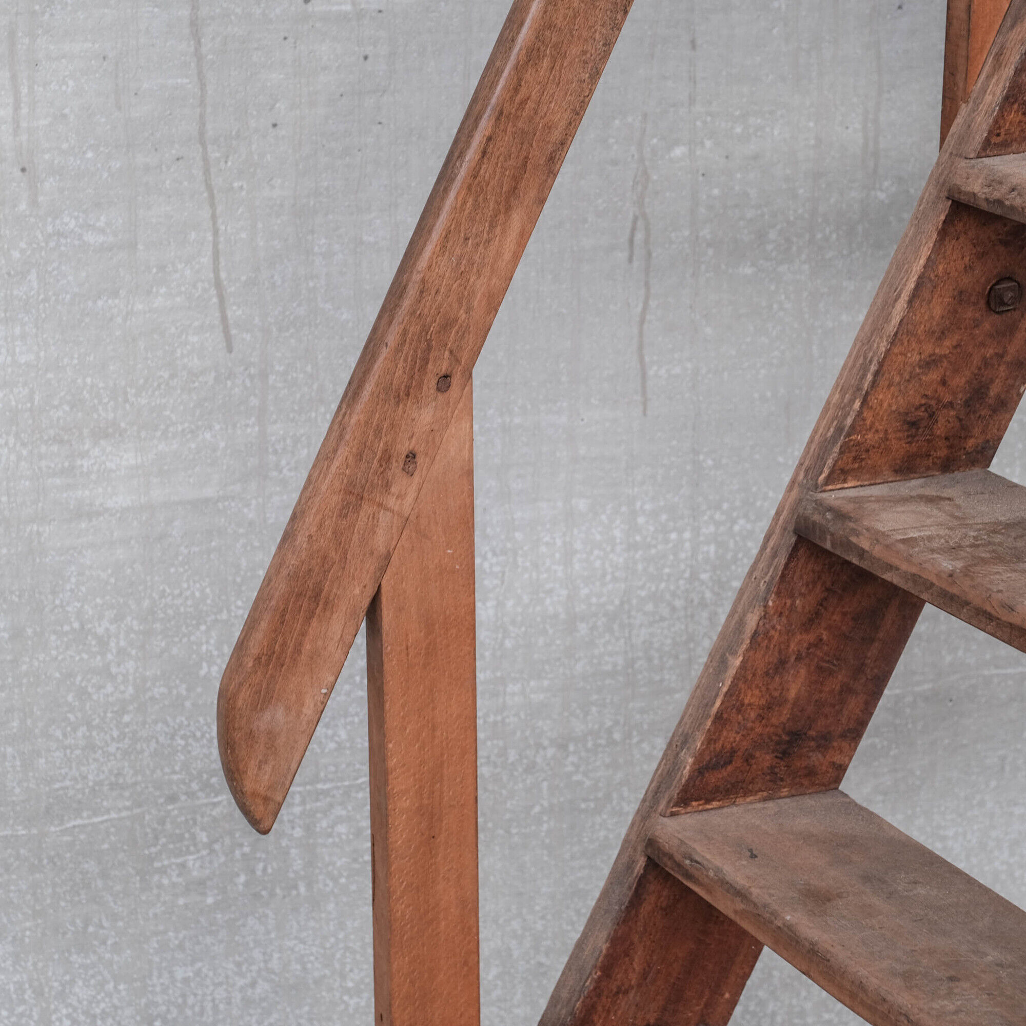 Antique industrial wooden french staircase