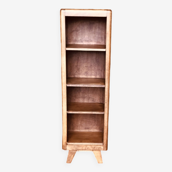 Etagere haute en bois pietement compas vintage 1950