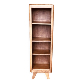 Etagere haute en bois pietement compas vintage 1950