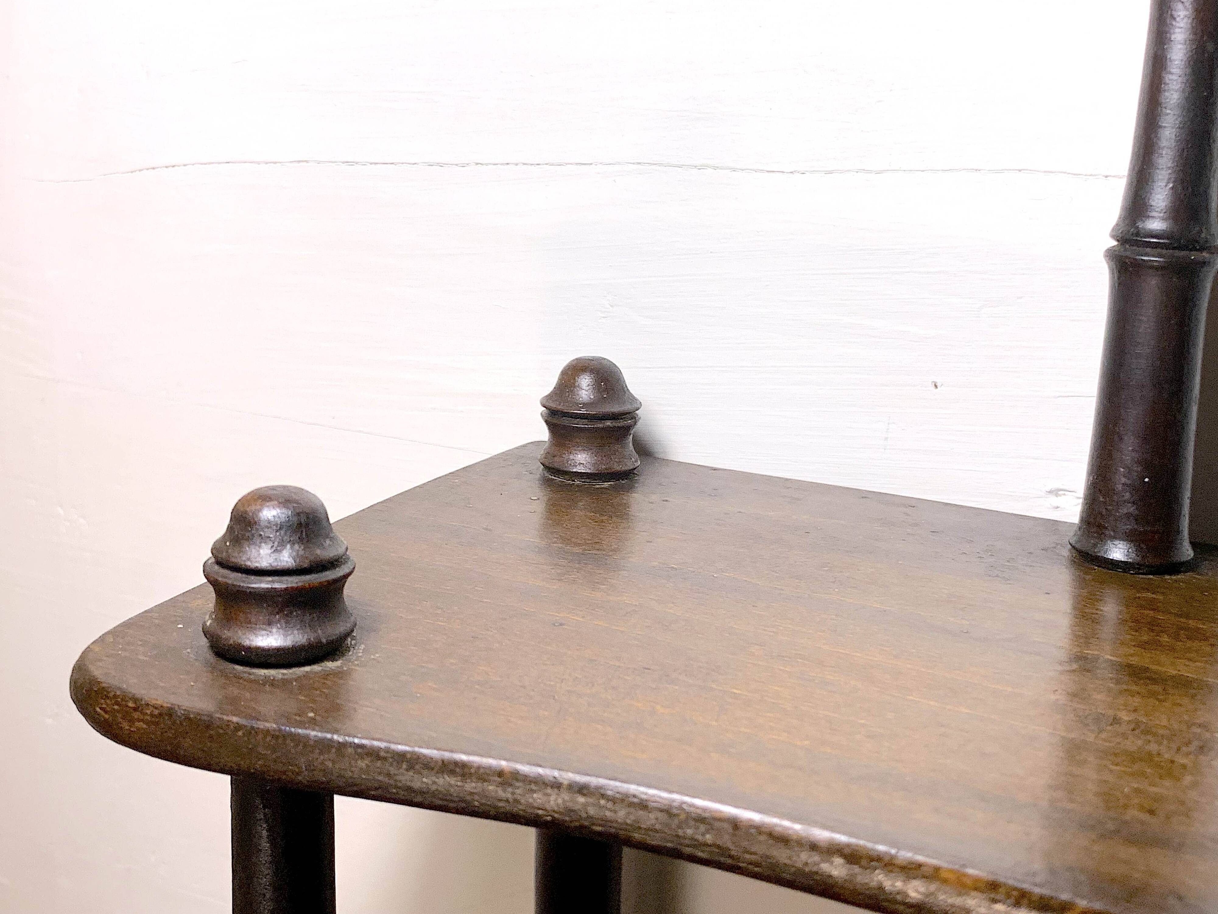 Mini fake bamboo shelf from the beginning of the 20th century in walnut, France