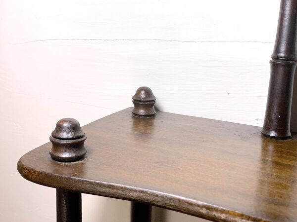 Mini étagère faux bambou du début du 20ème siècle en noyer, France