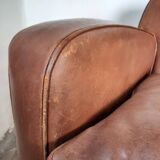 Leather club armchair, art deco
