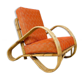 Fauteuil vintage en rotin Rohe Noordwolde