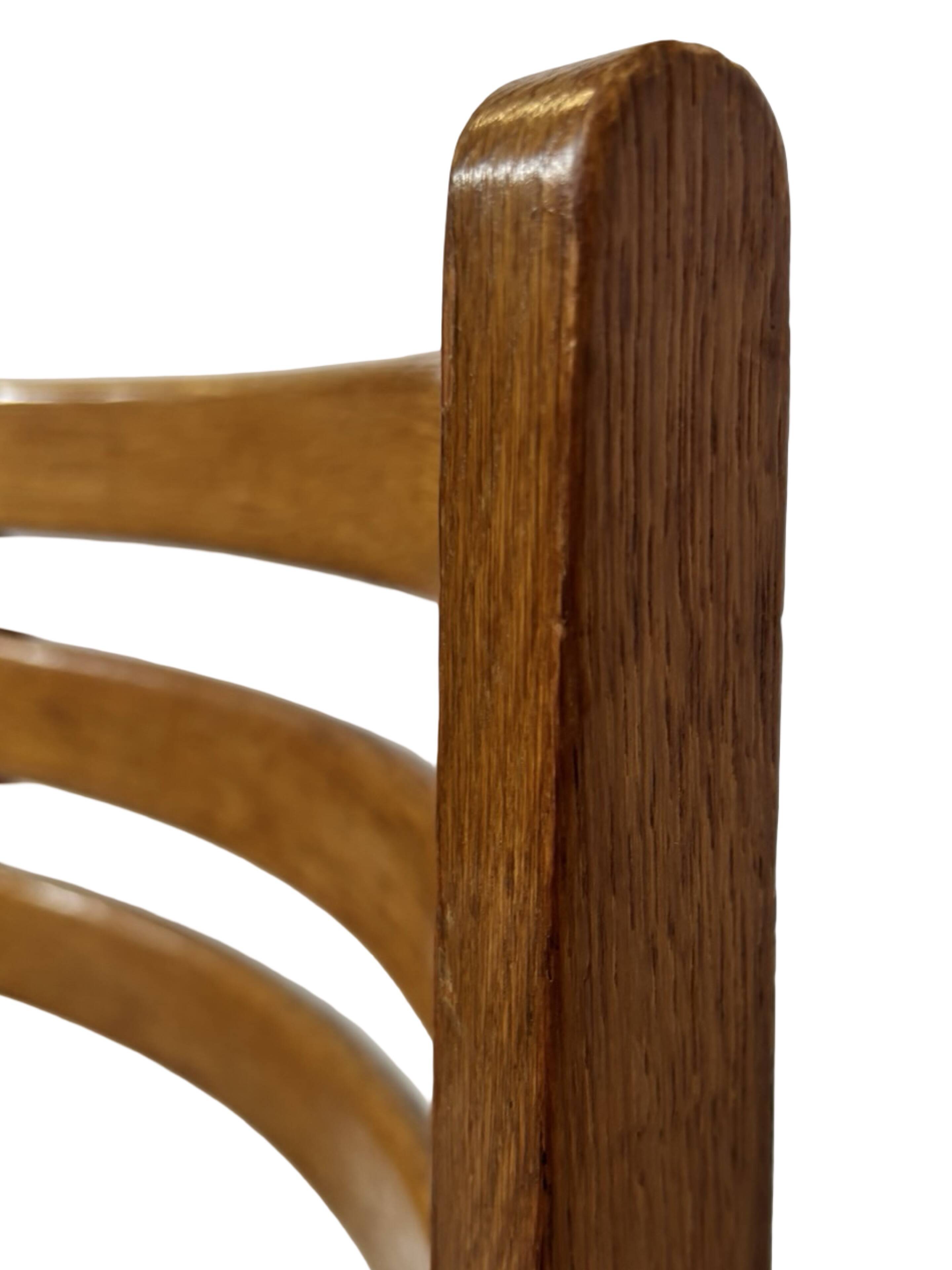 Vintage rare three-legged dining chair 1960s oak heart chair