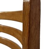 Vintage rare three-legged dining chair 1960s oak heart chair