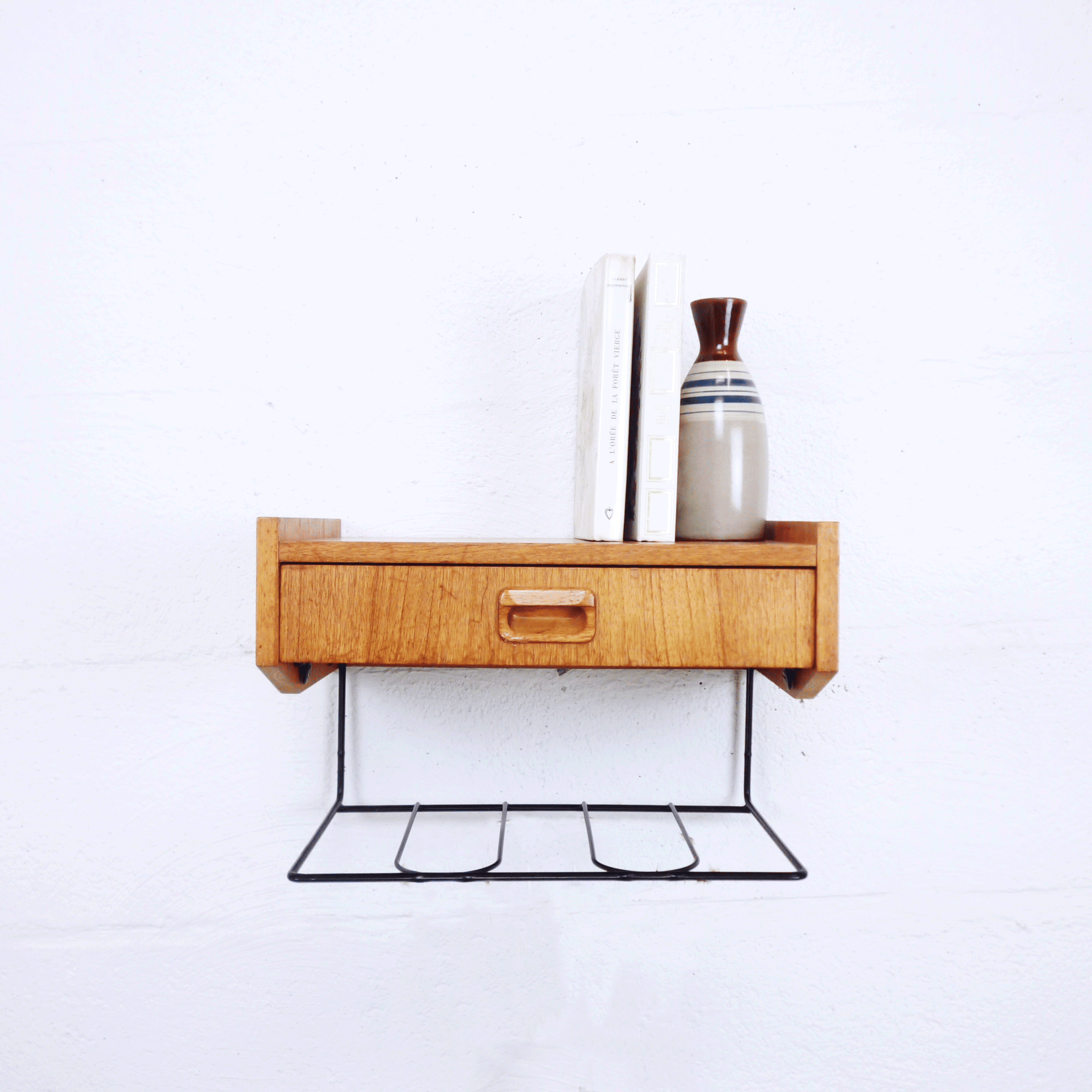 Teak Hanging Bedside Table 1960 Selency