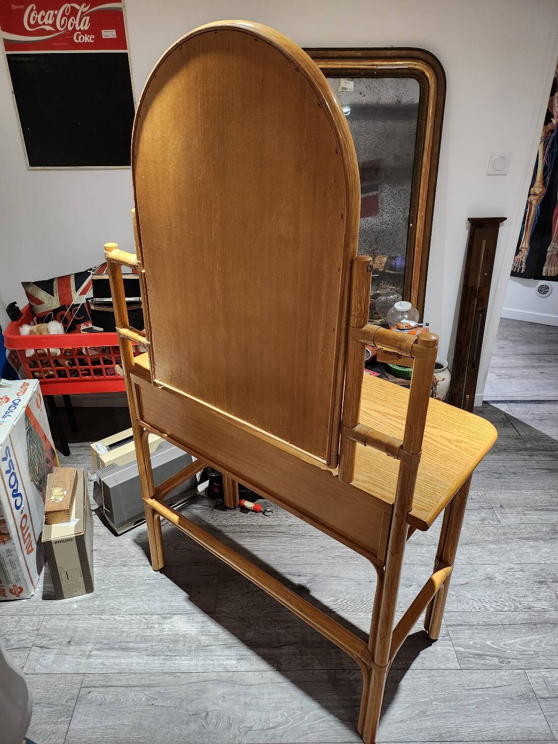 Vintage rattan dressing table