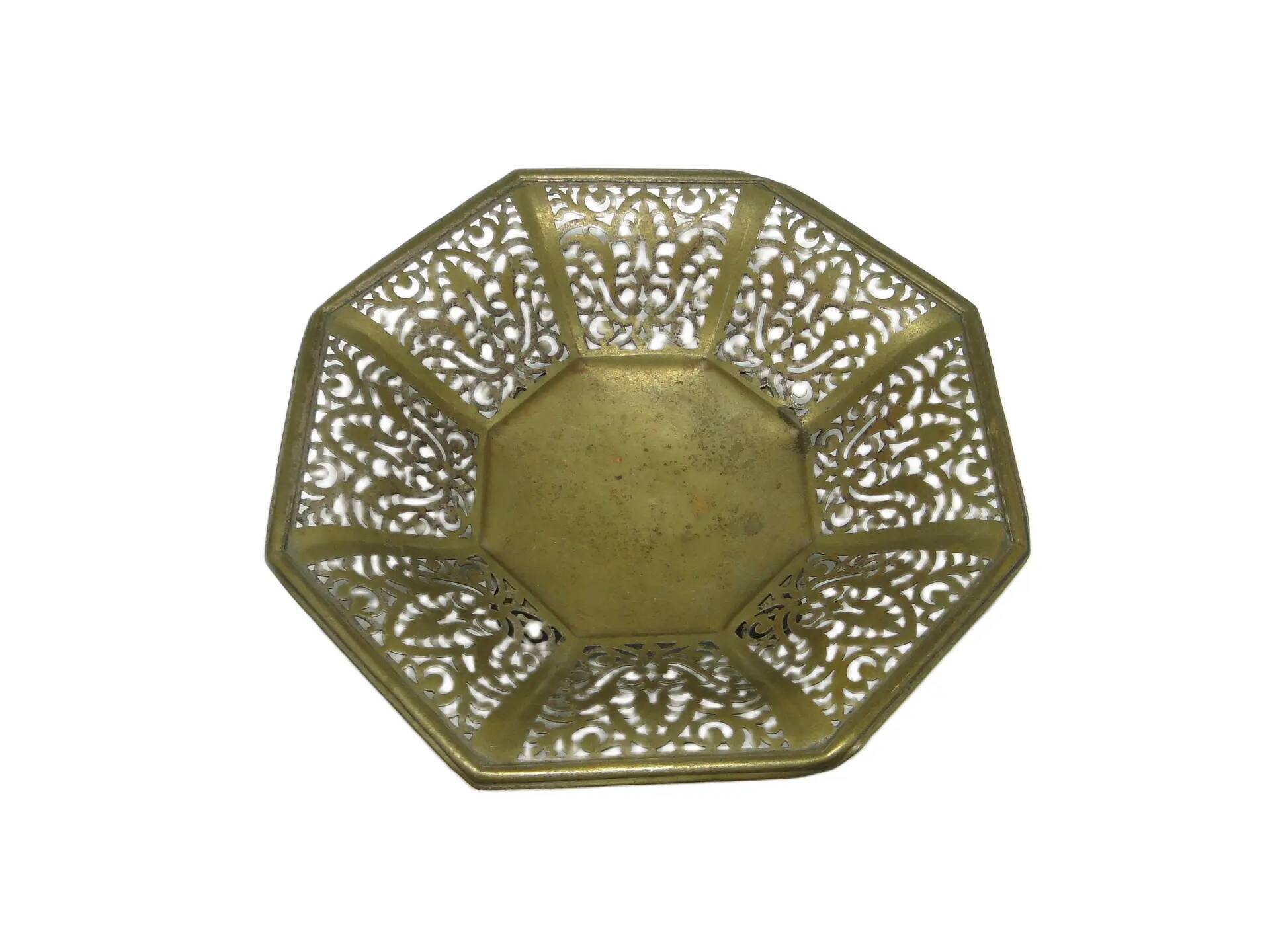 Bol décoratif Art Nouveau, laiton, Allemagne, années 1970