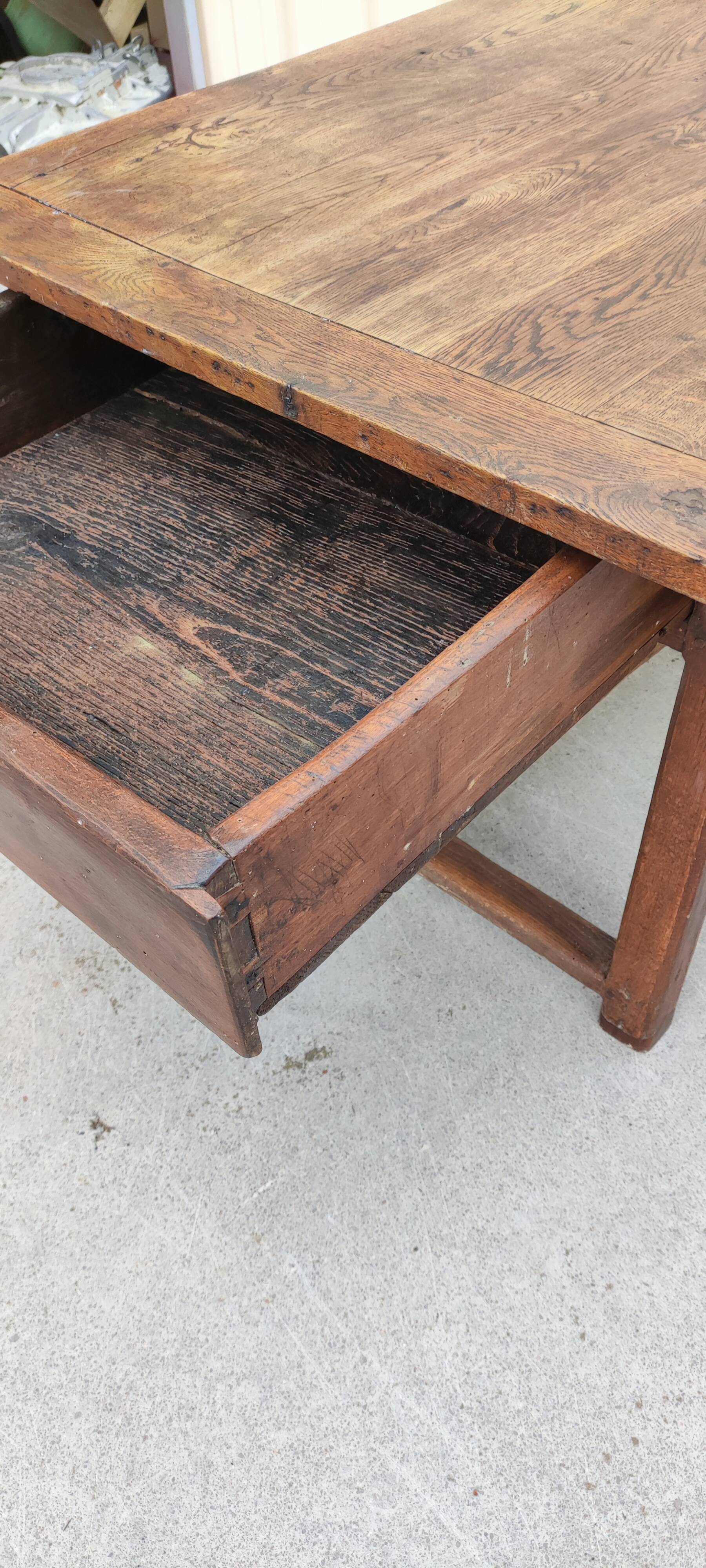 Table de ferme plateau chêne