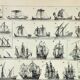 Old engraving 1898, Sailing boat and ship 1 • Lithograph, Original plate