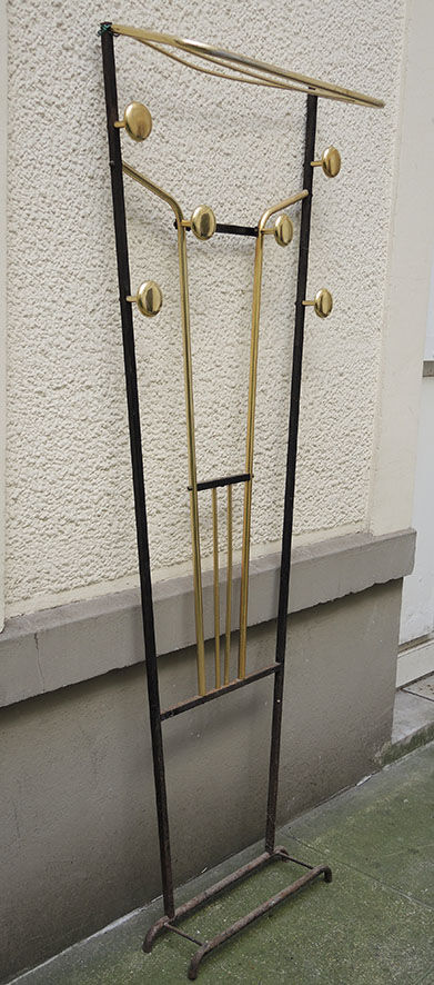 Old coat rack cloakroom in iron & brass art deco