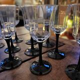 11 Octime Luminarc glasses - Black stem - 1980s