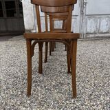 Série Lot de 7 anciennes chaises bistrot en bois
