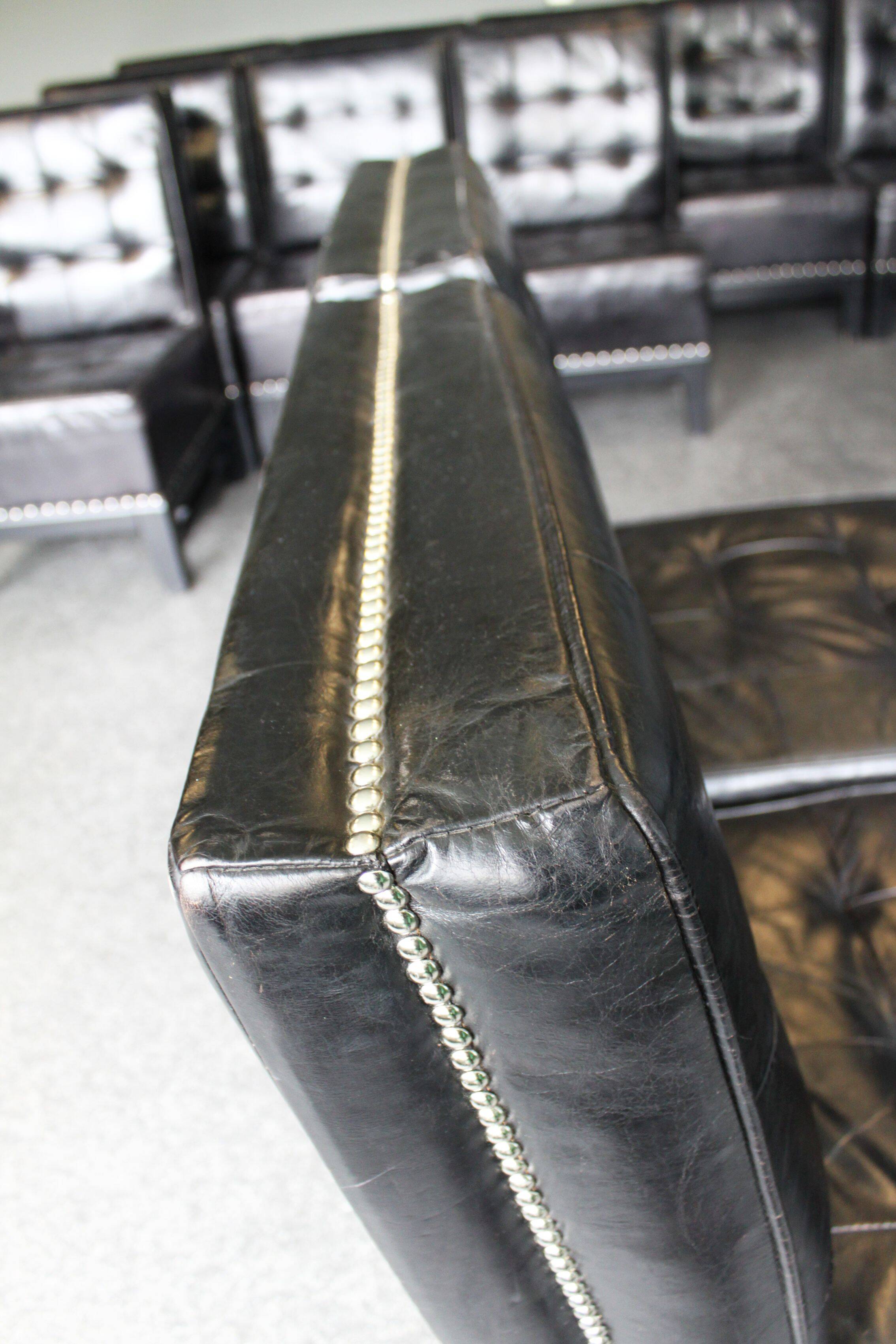 Modern black leather armchair, 20th century.