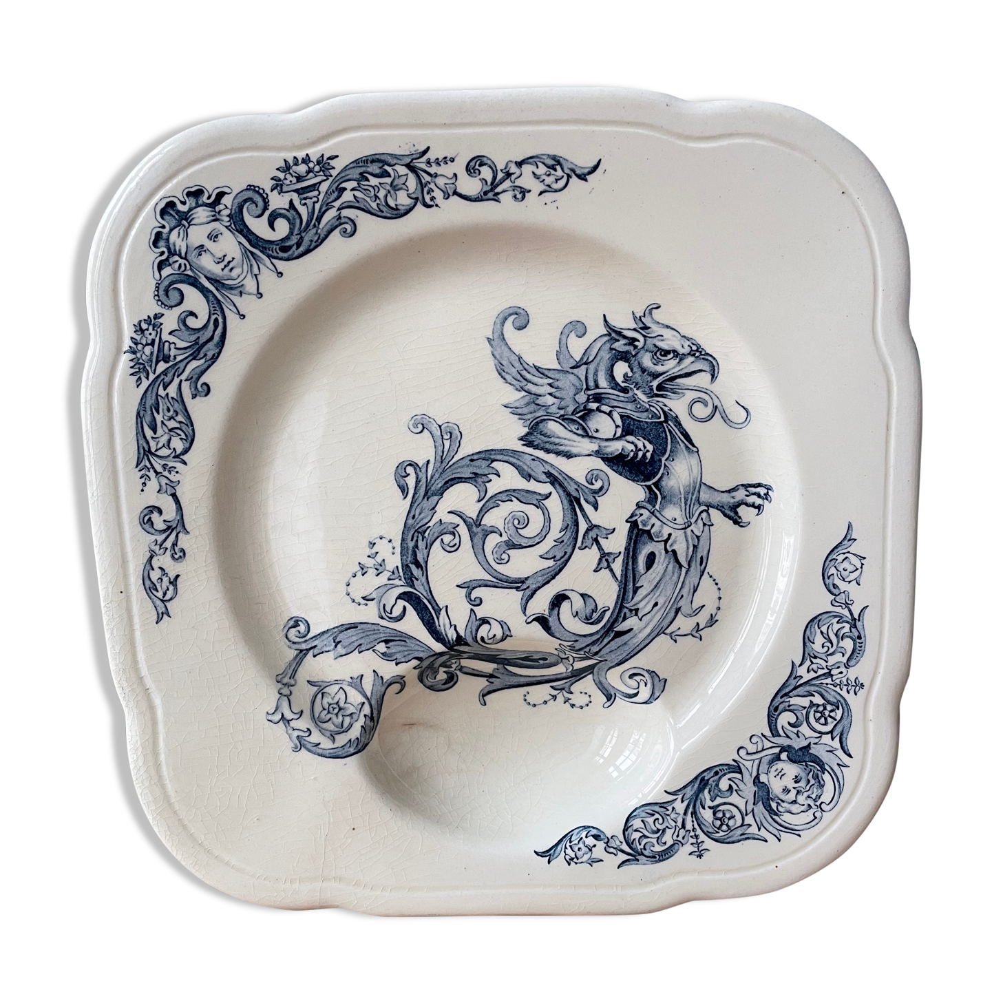Plate / display Terre de Fer In Clairefontaine earthenware, Renaissance model