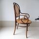 Fauteuil Fischel assise et dossier canné bois courbé