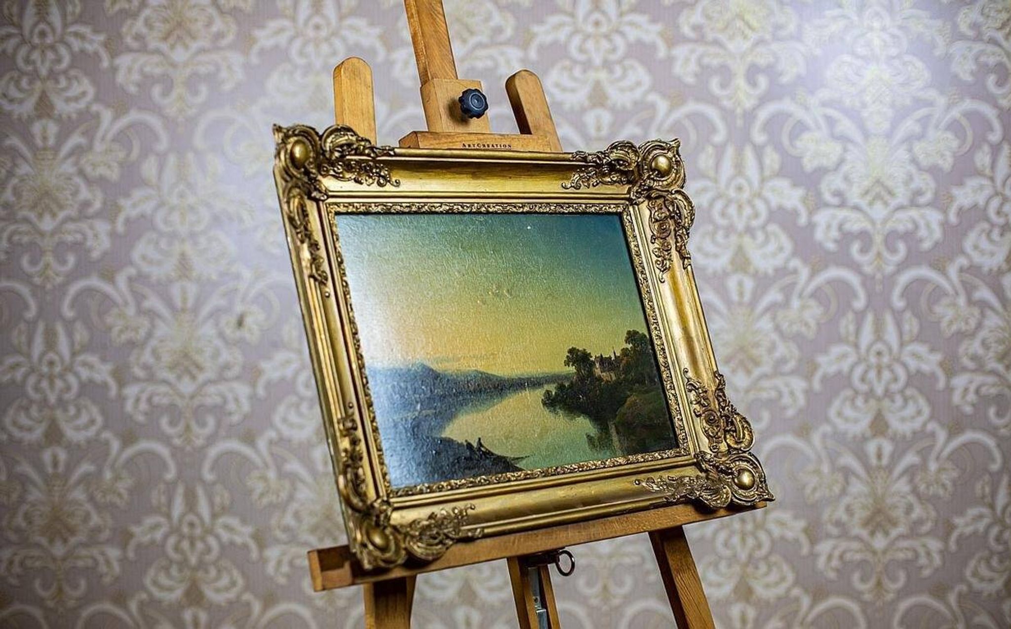 River, 19th Century, Oil on Hardboard, Framed