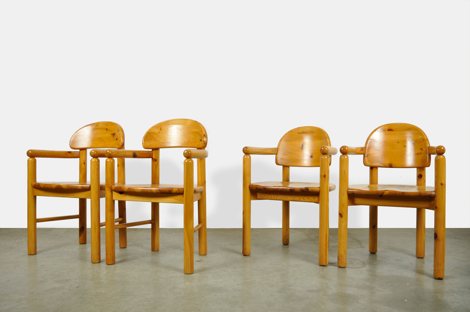 Vintage pine dining chairs by Rainer Daumiller for Hirtshals Sawmill, Denmark 70s