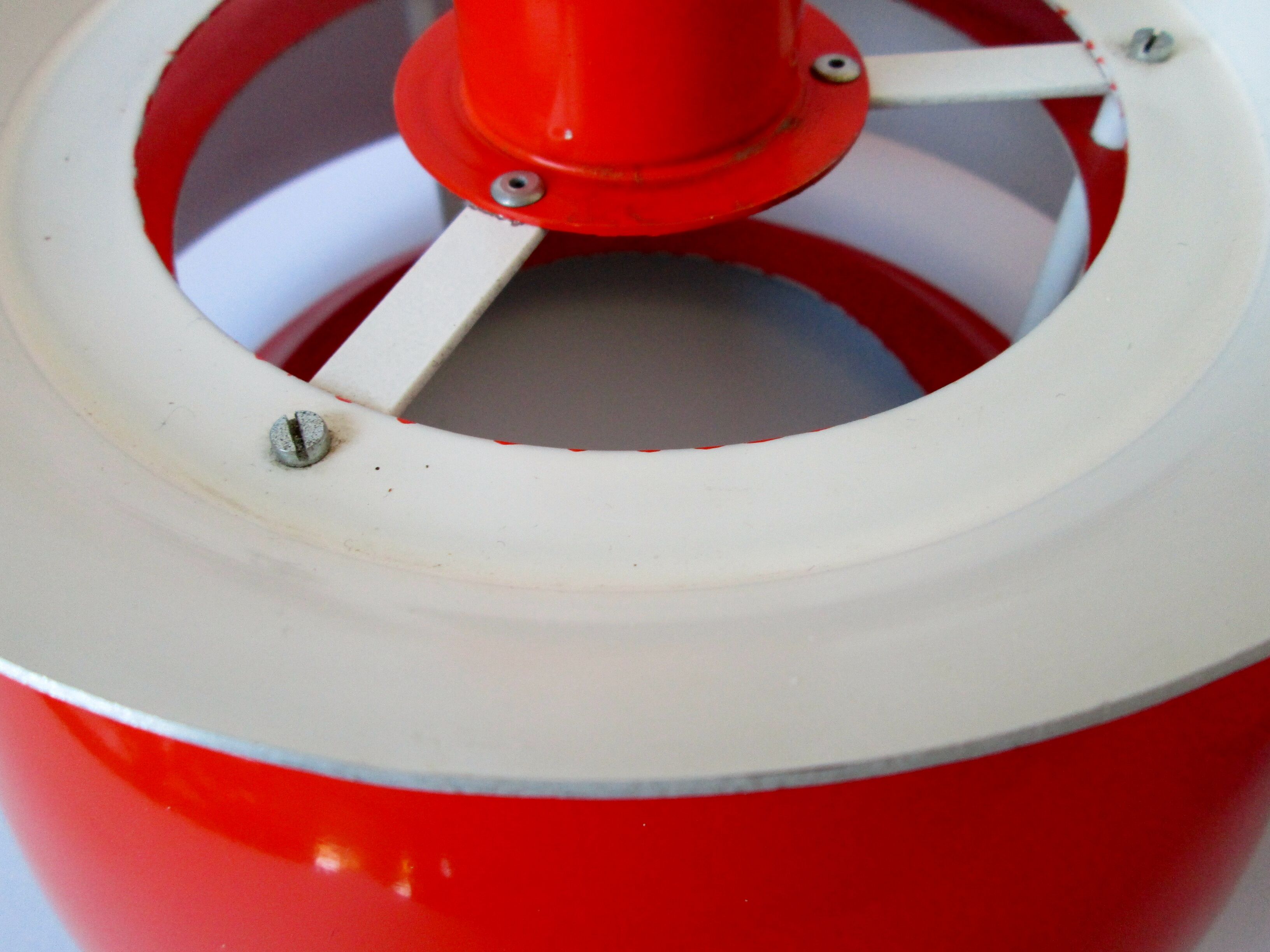 Set of 2 Danish Mid-century vintage Nevada pendant lights, orange, PH style, by Vitrika Denmark