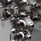 Set of 9 modular candle holders in chromed metal, nagel germany