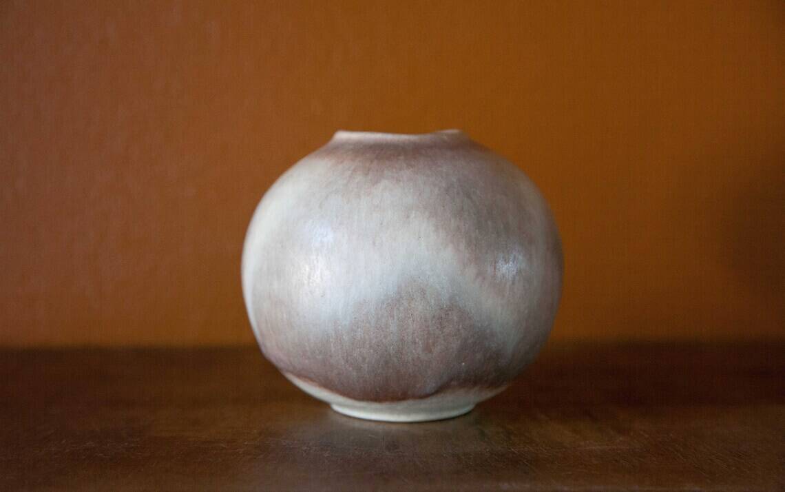 Small vintage ball vase, ceramic vase, interior decoration, pottery