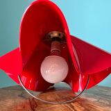 Ceiling pendant lamp / vintage and retro ceiling lamp / 1970s / red colour