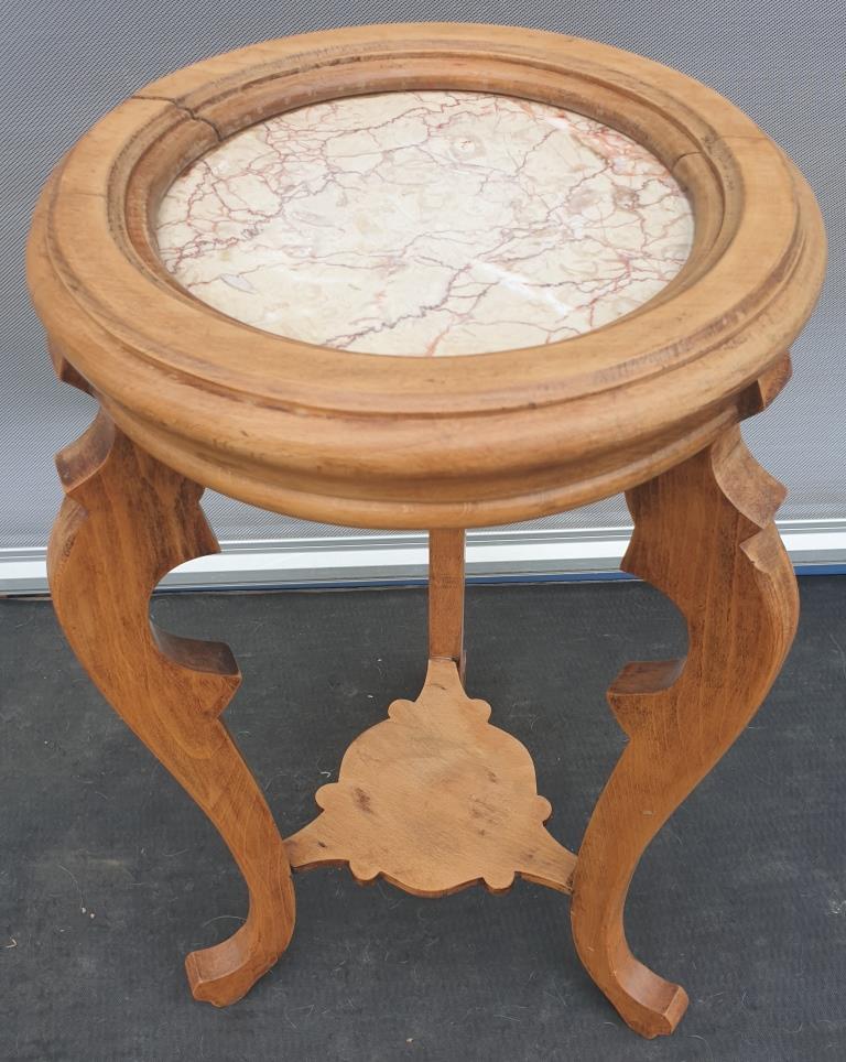 Sellette Art Nouveau Poirier and pink marble