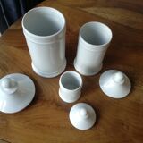 19th century white porcelain pharmacy pots.