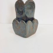 Brutalist Green Glazed Ceramic Flowerpot, 1960s