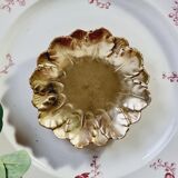 Set of 2 empty pocket gilded brass leaves