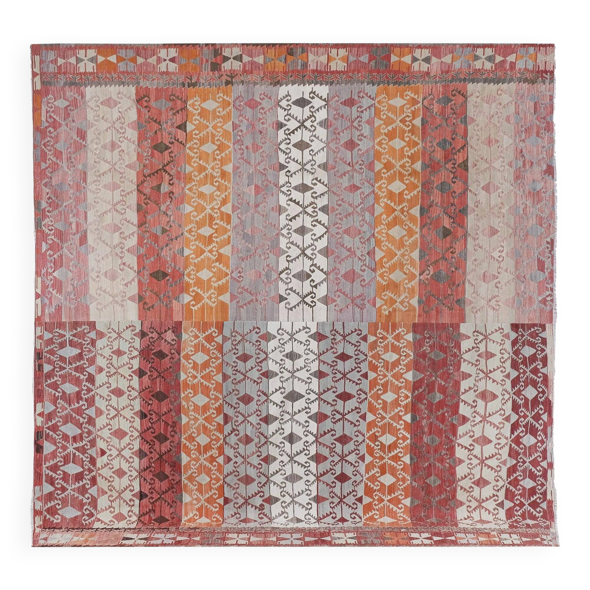 Vintage Turkish kilim handwoven 321x330 cm