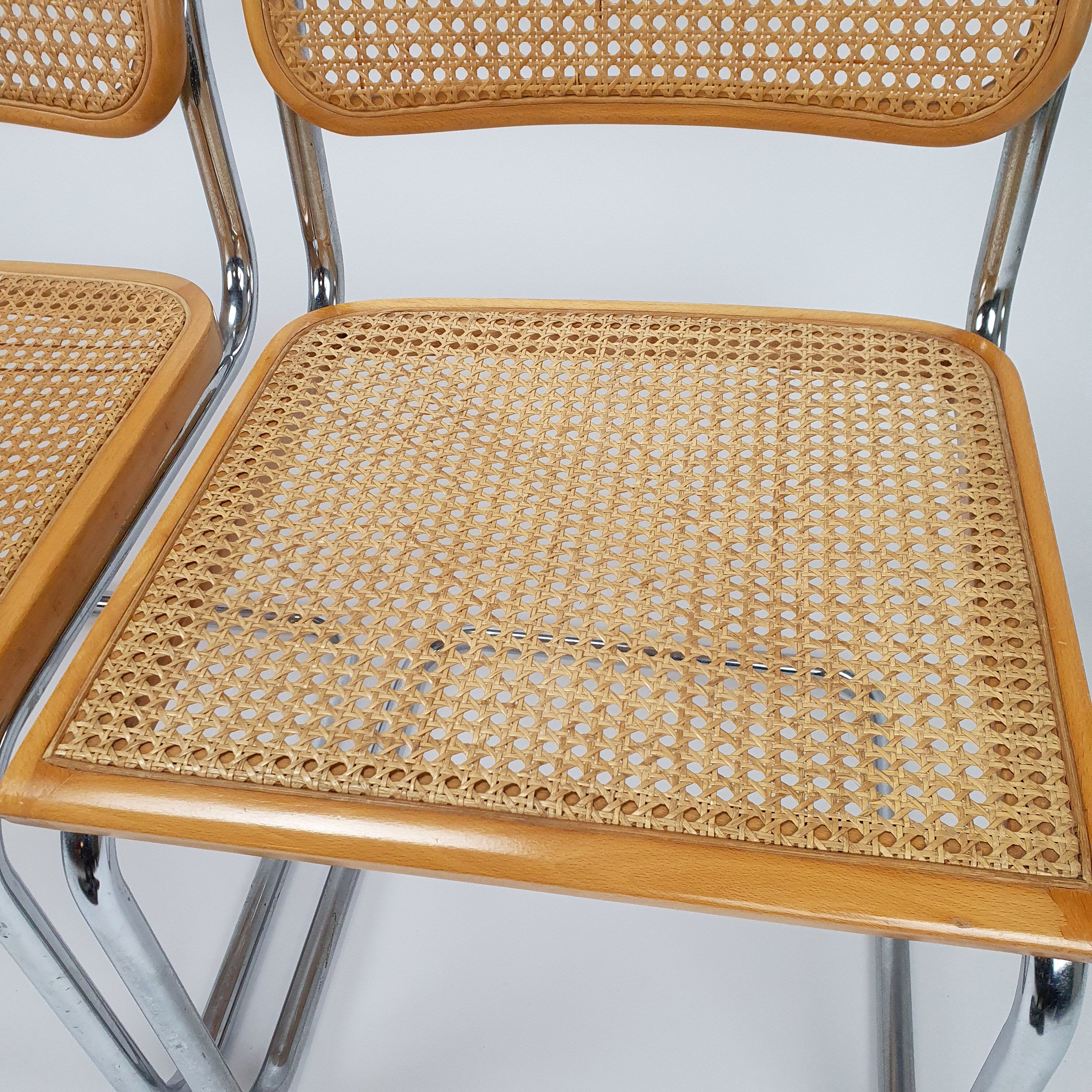 4 chairs cesca by Marcel Breuer, italy, 1970s