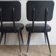 Set of 5 black industrial chairs - 1960s