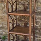 High shelf in vintage bamboo and rattan, 60s