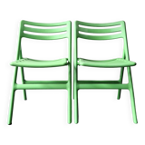 Set of 2 green Folding Air Chairs by Jasper Morrison for Magis, Italy 2003/2005