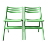 Ensemble de 2 chaises Air pliantes vertes par Jasper Morrison pour Magis, Italie 2003/2005